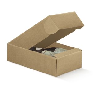 Brún 2-flösku askja